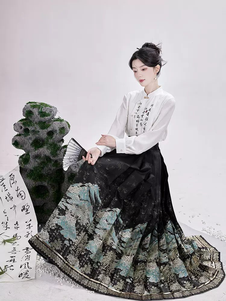 【Hanfu】Listening to the Mountain Spring | Mamian skirthan fu Chinese han fu hanfu male tang dynasty clothes chinese hanfu tang dynasty outfits traditiona hanfu dress chinese hanfu chinese style dress dress fashion cheongsam dress q