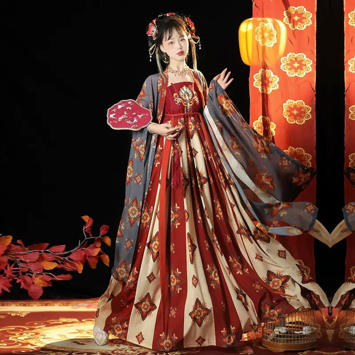 【Hanfu】Lotus Sings A Beautiful Song|Tang Chest - Length skirthan fu Chinese han fu hanfu male tang dynasty clothes chinese hanfu tang dynasty outfits traditiona hanfu dress chinese hanfu chinese style dress dress fashion cheongsam dress q