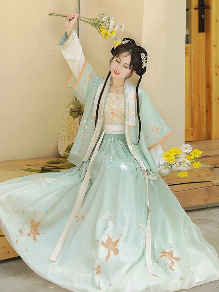 【Hanfu】Meadow Whisper Elegance | Song Chest - length skirthan fu Chinese han fu hanfu male tang dynasty clothes chinese hanfu tang dynasty outfits traditiona hanfu dress chinese hanfu chinese style dress dress fashion cheongsam dress q