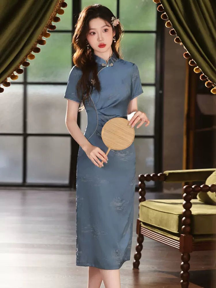 【Hanfu】Moonlit Serenity of Spring Blossoms | Cheongsam/Qipaohan fu Chinese han fu hanfu male tang dynasty clothes chinese hanfu tang dynasty outfits traditiona hanfu dress chinese hanfu chinese style dress dress fashion cheongsam dress q