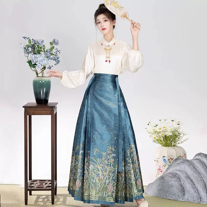 【Hanfu】Orchid and deer|Modern horse - faced skirthan fu Chinese han fu hanfu male tang dynasty clothes chinese hanfu tang dynasty outfits traditiona hanfu dress chinese hanfu chinese style dress dress fashion cheongsam dress q