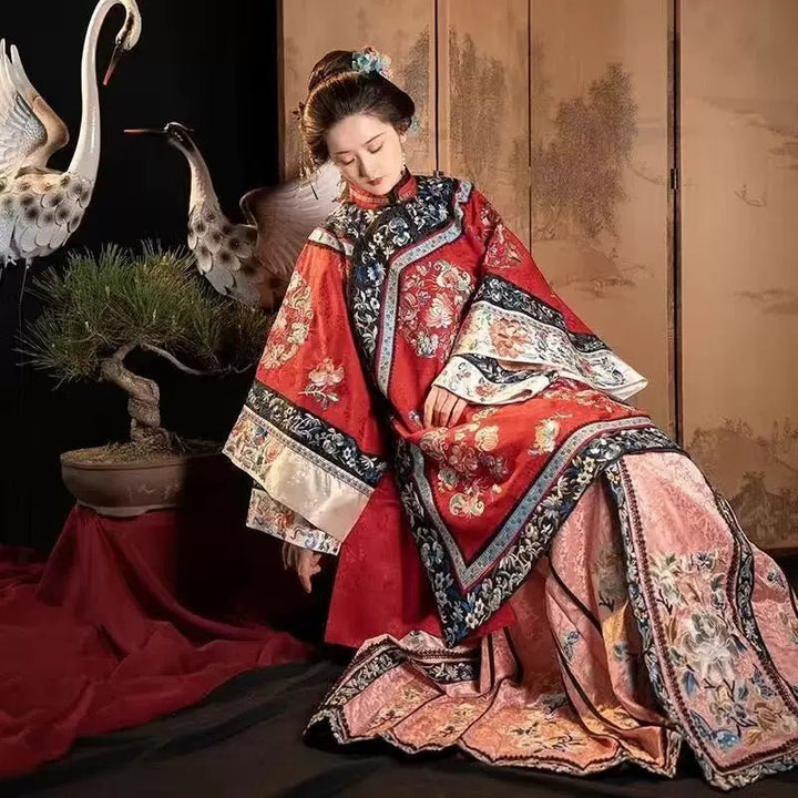 【Hanfu】Peach Blossom Radiance | Qing Style Hanfuhan fu Chinese han fu hanfu male tang dynasty clothes chinese hanfu tang dynasty outfits traditiona hanfu dress chinese hanfu chinese style dress dress fashion cheongsam dress q