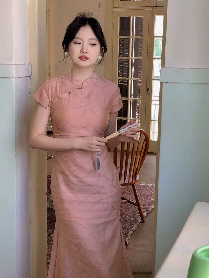 【Hanfu】Peach Blossom Serenade | Cheongsam/Qipaohan fu Chinese han fu hanfu male tang dynasty clothes chinese hanfu tang dynasty outfits traditiona hanfu dress chinese hanfu chinese style dress dress fashion cheongsam dress q