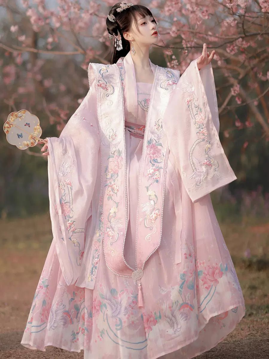 【Hanfu】Peach Blossom Smile |Ming Chest - length skirthan fu Chinese han fu hanfu male tang dynasty clothes chinese hanfu tang dynasty outfits traditiona hanfu dress chinese hanfu chinese style dress dress fashion cheongsam dress q