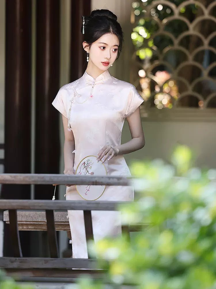 【Hanfu】Peach Blossom Whisper | Cheongsam/Qipaohan fu Chinese han fu hanfu male tang dynasty clothes chinese hanfu tang dynasty outfits traditiona hanfu dress chinese hanfu chinese style dress dress fashion cheongsam dress q