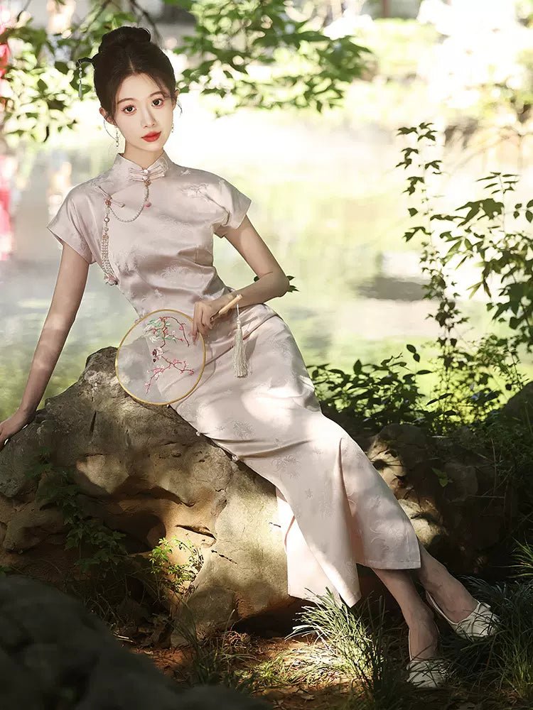 【Hanfu】Peach Blossom Whisper | Cheongsam/Qipaohan fu Chinese han fu hanfu male tang dynasty clothes chinese hanfu tang dynasty outfits traditiona hanfu dress chinese hanfu chinese style dress dress fashion cheongsam dress q