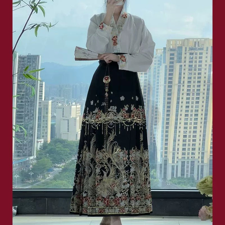 【Hanfu】Phoenix|Ming Horse - faced skirthan fu Chinese han fu hanfu male tang dynasty clothes chinese hanfu tang dynasty outfits traditiona hanfu dress chinese hanfu chinese style dress dress fashion cheongsam dress q