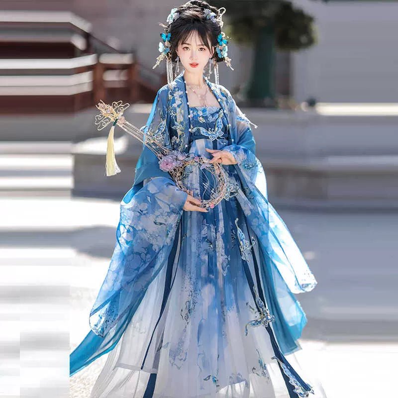 【Hanfu】Porcelain Plate Beauty|Tang Chest - Length skirthan fu Chinese han fu hanfu male tang dynasty clothes chinese hanfu tang dynasty outfits traditiona hanfu dress chinese hanfu chinese style dress dress fashion cheongsam dress q