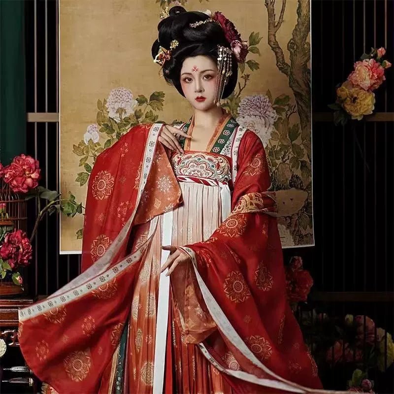 【Hanfu】Princess in Bloom|Tang Chest - Length skirthan fu Chinese han fu hanfu male tang dynasty clothes chinese hanfu tang dynasty outfits traditiona hanfu dress chinese hanfu chinese style dress dress fashion cheongsam dress q