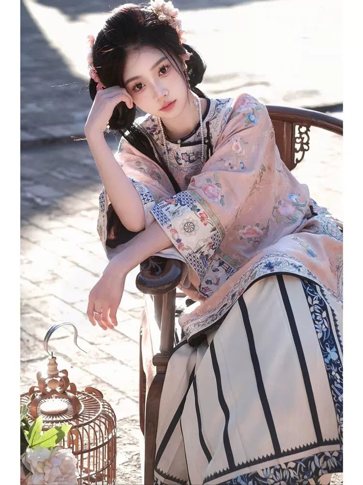 【Hanfu】Rose Dawn Elegance | Qing Style Hanfuhan fu Chinese han fu hanfu male tang dynasty clothes chinese hanfu tang dynasty outfits traditiona hanfu dress chinese hanfu chinese style dress dress fashion cheongsam dress q