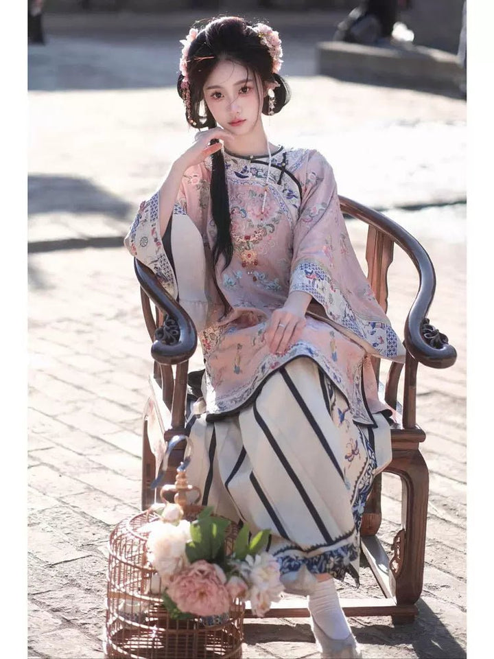 【Hanfu】Rose Dawn Elegance | Qing Style Hanfuhan fu Chinese han fu hanfu male tang dynasty clothes chinese hanfu tang dynasty outfits traditiona hanfu dress chinese hanfu chinese style dress dress fashion cheongsam dress q