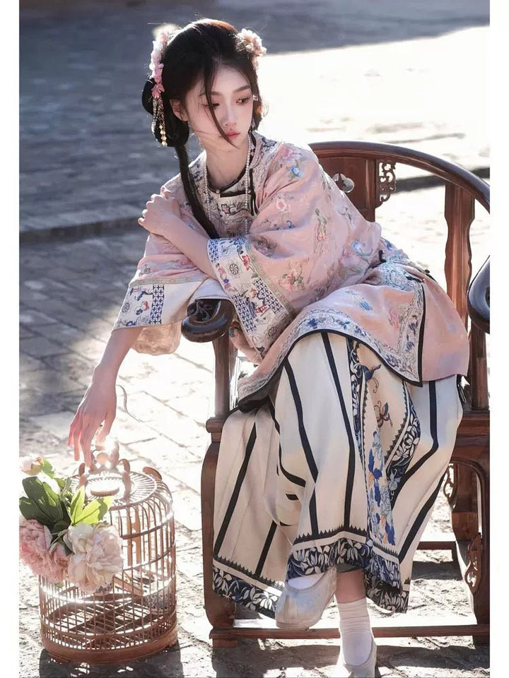 【Hanfu】Rose Dawn Elegance | Qing Style Hanfuhan fu Chinese han fu hanfu male tang dynasty clothes chinese hanfu tang dynasty outfits traditiona hanfu dress chinese hanfu chinese style dress dress fashion cheongsam dress q