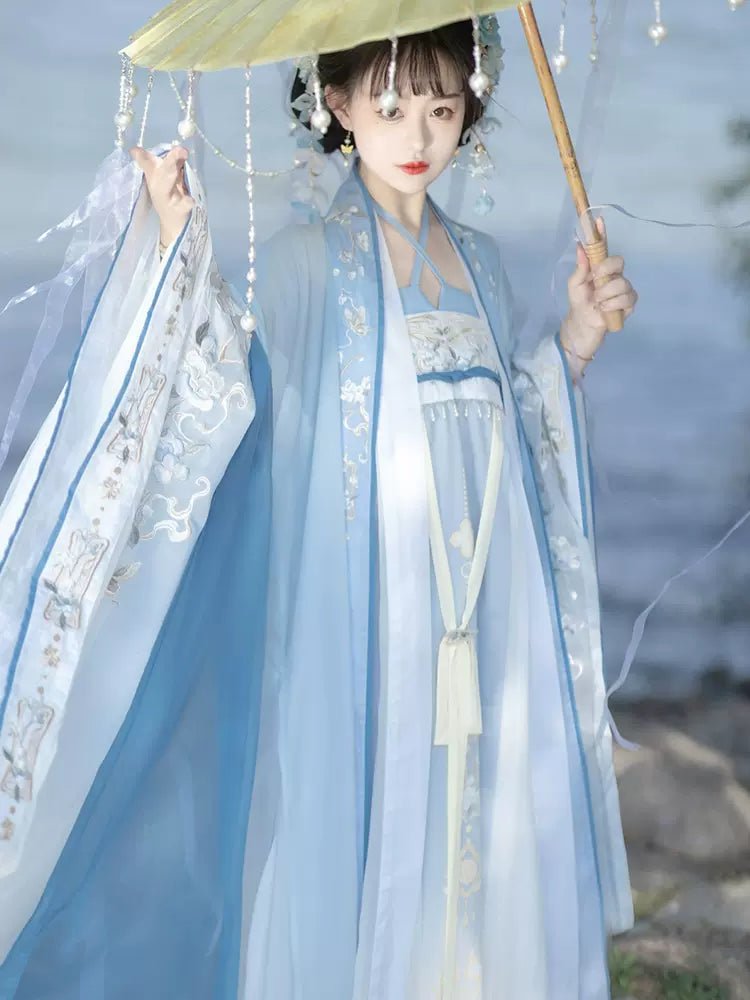 【Hanfu】Sound of The Blue Sea Tide|Tang Chest - Length skirthan fu Chinese han fu hanfu male tang dynasty clothes chinese hanfu tang dynasty outfits traditiona hanfu dress chinese hanfu chinese style dress dress fashion cheongsam dress q