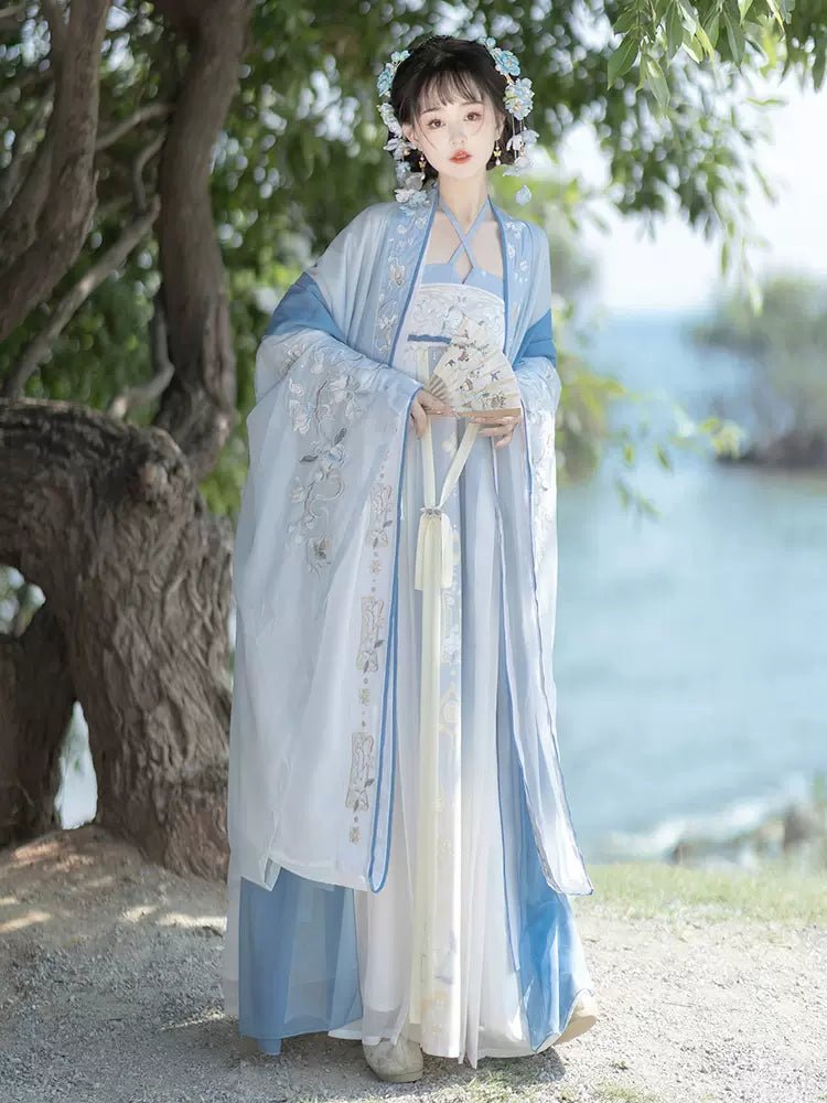 【Hanfu】Sound of The Blue Sea Tide|Tang Chest - Length skirthan fu Chinese han fu hanfu male tang dynasty clothes chinese hanfu tang dynasty outfits traditiona hanfu dress chinese hanfu chinese style dress dress fashion cheongsam dress q