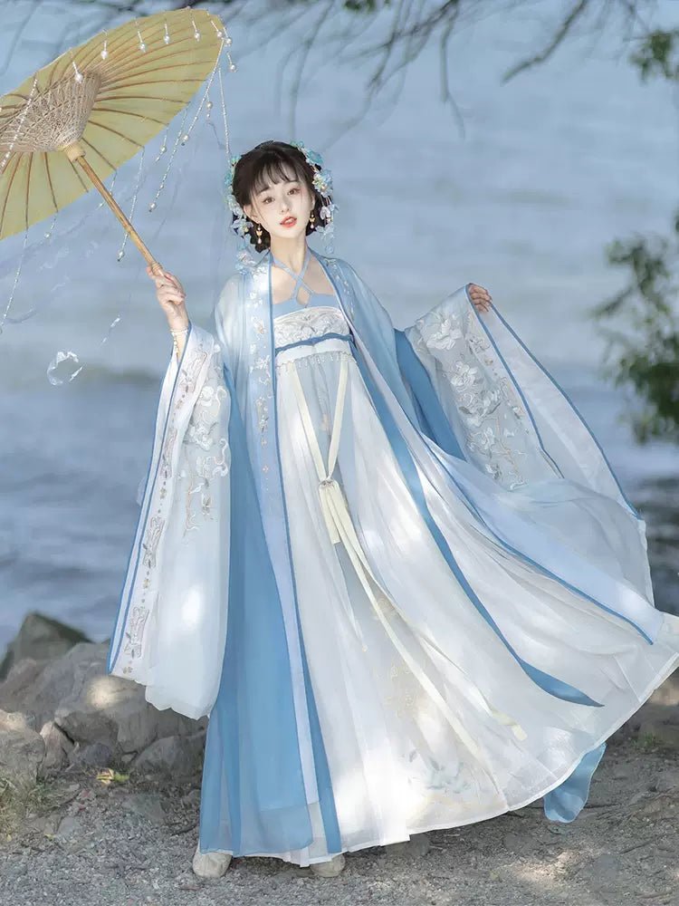 【Hanfu】Sound of The Blue Sea Tide|Tang Chest - Length skirthan fu Chinese han fu hanfu male tang dynasty clothes chinese hanfu tang dynasty outfits traditiona hanfu dress chinese hanfu chinese style dress dress fashion cheongsam dress q