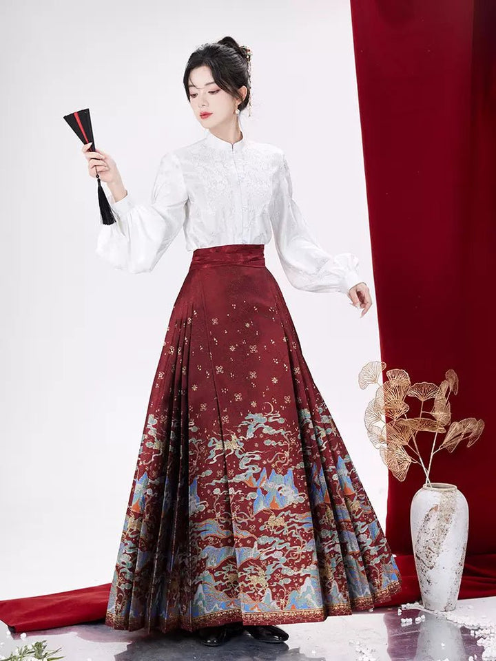 【Hanfu】Splendid Years Reflecting the Rosy Clouds |Mamian skirthan fu Chinese han fu hanfu male tang dynasty clothes chinese hanfu tang dynasty outfits traditiona hanfu dress chinese hanfu chinese style dress dress fashion cheongsam dress q