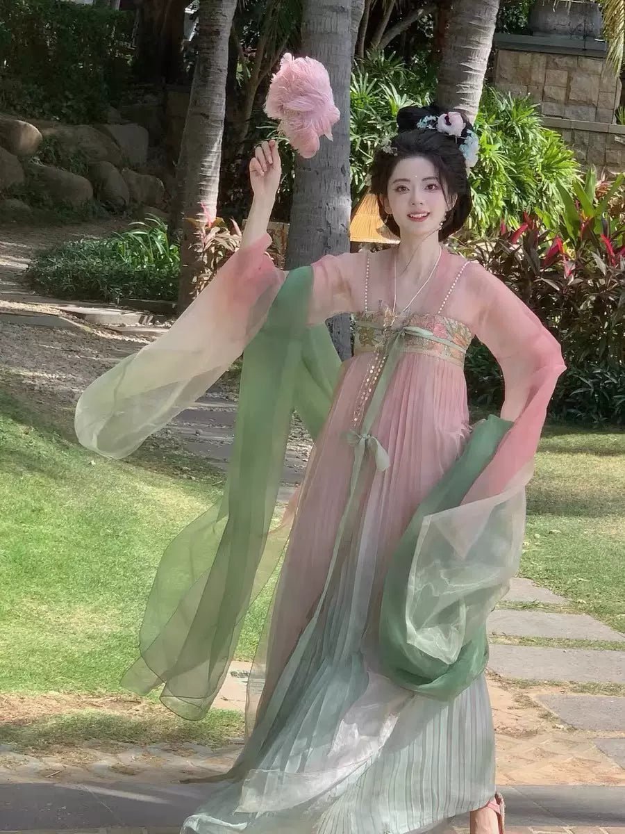 【Hanfu】Spring breeze dance|Tang chest - length pleated skirthan fu Chinese han fu hanfu male tang dynasty clothes chinese hanfu tang dynasty outfits traditiona hanfu dress chinese hanfu chinese style dress dress fashion cheongsam dress q