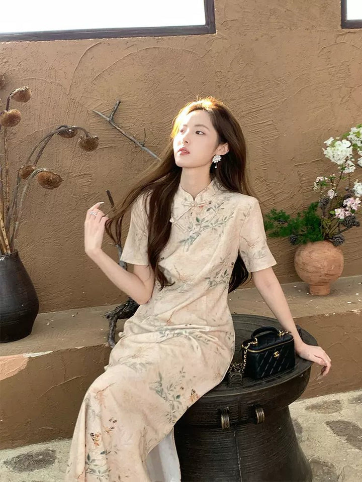 【Hanfu】Sunlit Serenity | Cheongsam/Qipaohan fu Chinese han fu hanfu male tang dynasty clothes chinese hanfu tang dynasty outfits traditiona hanfu dress chinese hanfu chinese style dress dress fashion cheongsam dress q