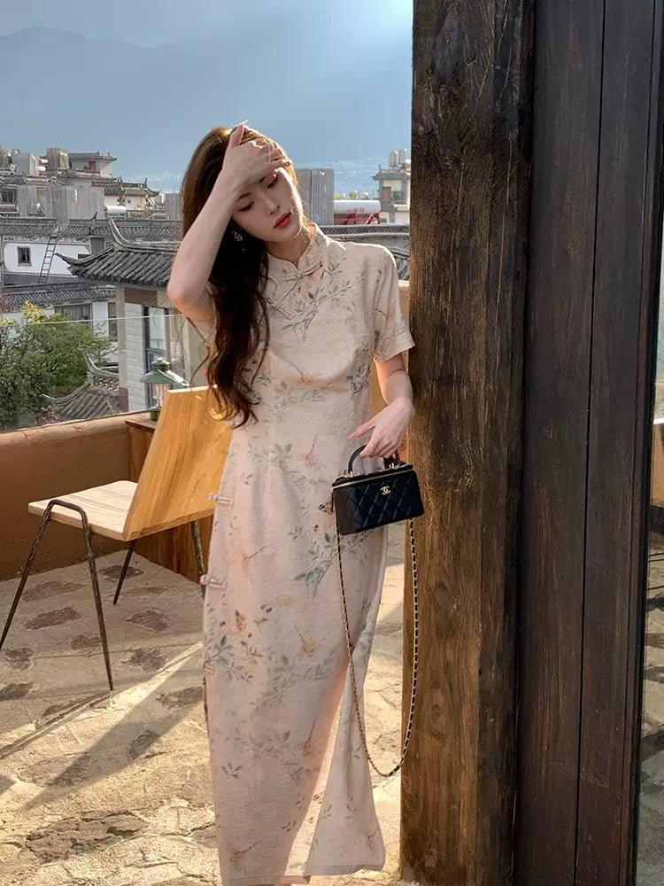 【Hanfu】Sunlit Serenity | Cheongsam/Qipaohan fu Chinese han fu hanfu male tang dynasty clothes chinese hanfu tang dynasty outfits traditiona hanfu dress chinese hanfu chinese style dress dress fashion cheongsam dress q