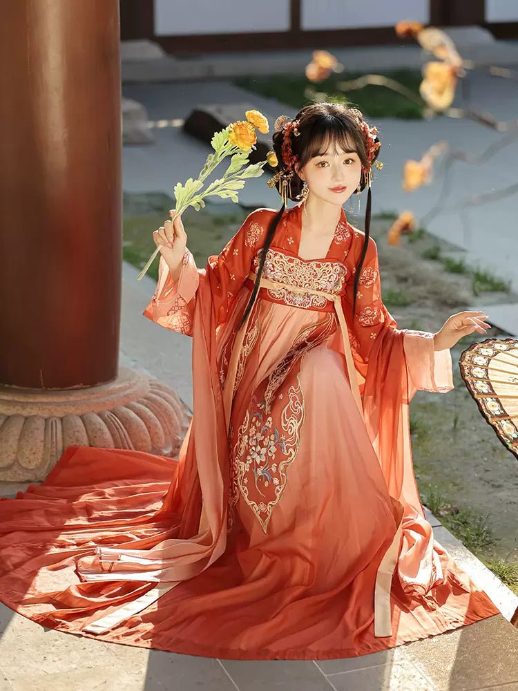 【Hanfu】The Beauty of Flowers|Tang Chest - Length skirthan fu Chinese han fu hanfu male tang dynasty clothes chinese hanfu tang dynasty outfits traditiona hanfu dress chinese hanfu chinese style dress dress fashion cheongsam dress q