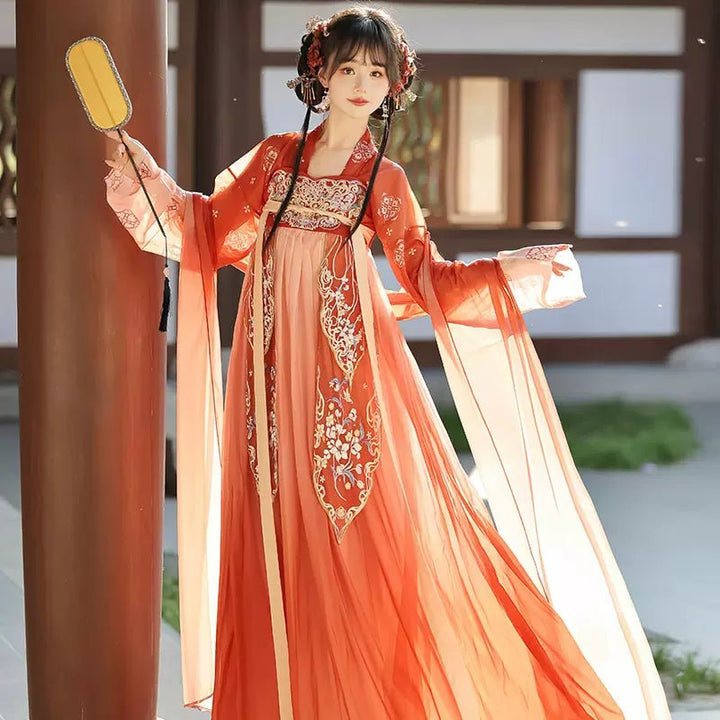 【Hanfu】The Beauty of Flowers|Tang Chest - Length skirthan fu Chinese han fu hanfu male tang dynasty clothes chinese hanfu tang dynasty outfits traditiona hanfu dress chinese hanfu chinese style dress dress fashion cheongsam dress q