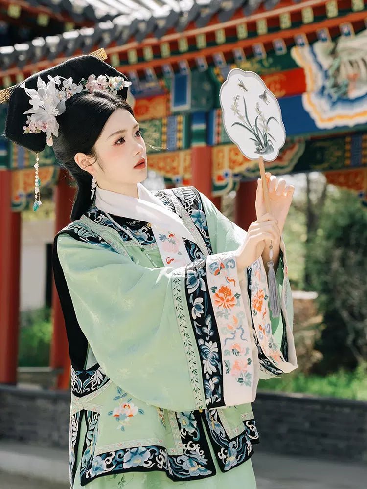 【Hanfu】Verdant Blossom Elegance | Qing Style Hanfuhan fu Chinese han fu hanfu male tang dynasty clothes chinese hanfu tang dynasty outfits traditiona hanfu dress chinese hanfu chinese style dress dress fashion cheongsam dress q