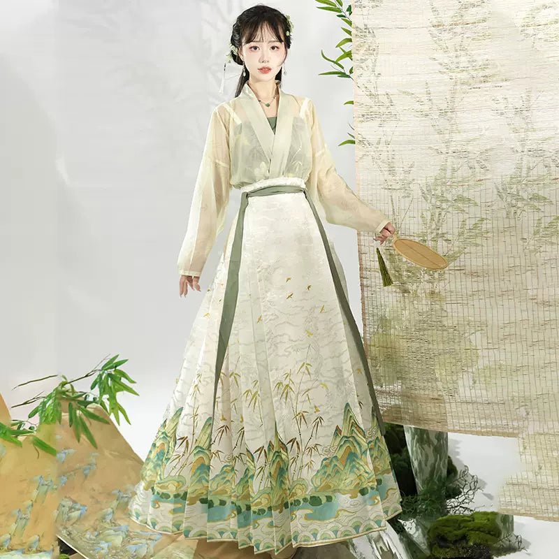 【Hanfu】Verdant Tranquility Elegance | Song Chest - length skirthan fu Chinese han fu hanfu male tang dynasty clothes chinese hanfu tang dynasty outfits traditiona hanfu dress chinese hanfu chinese style dress dress fashion cheongsam dress q