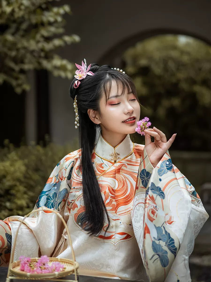 【Hanfu】Whispering Blossoms | Ming Style Hanfu - Hanrongproduct_type#Hanrong【Hanfu】Whispering Blossoms | Ming Style Hanfu