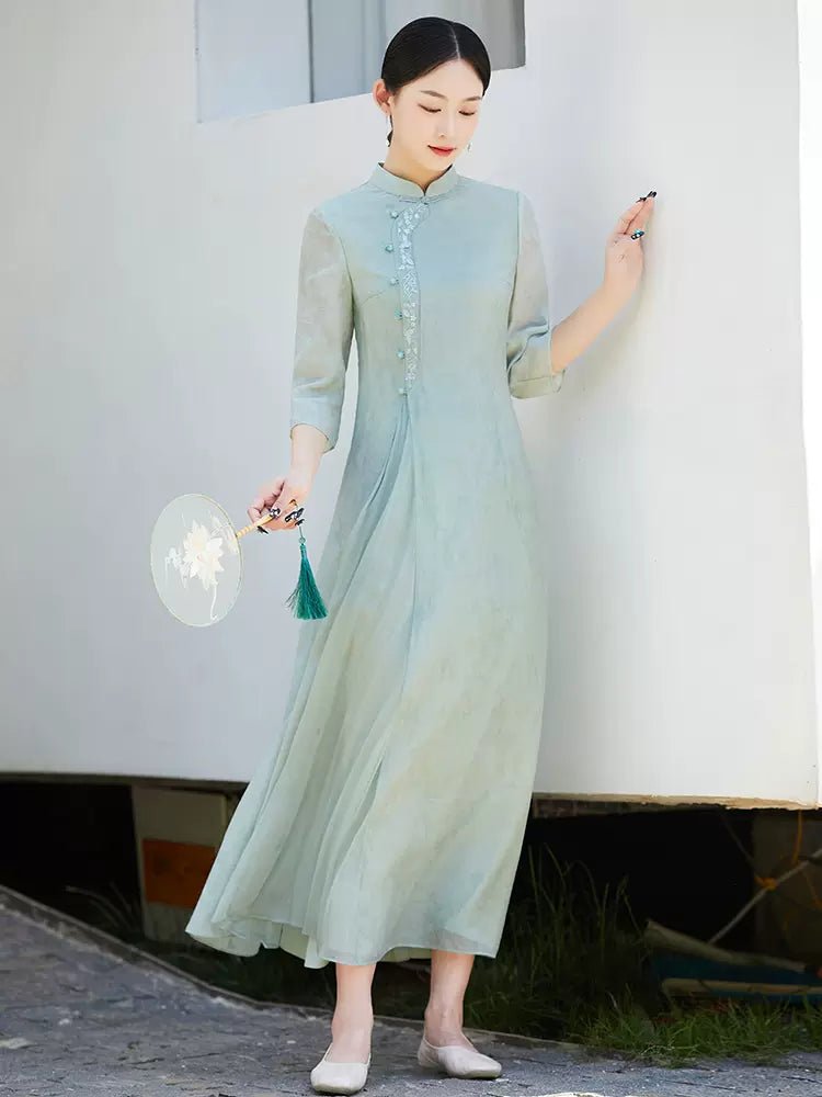 【Hanfu】Whispering Willows in Spring | Cheongsam/Qipaohan fu Chinese han fu hanfu male tang dynasty clothes chinese hanfu tang dynasty outfits traditiona hanfu dress chinese hanfu chinese style dress dress fashion cheongsam dress q