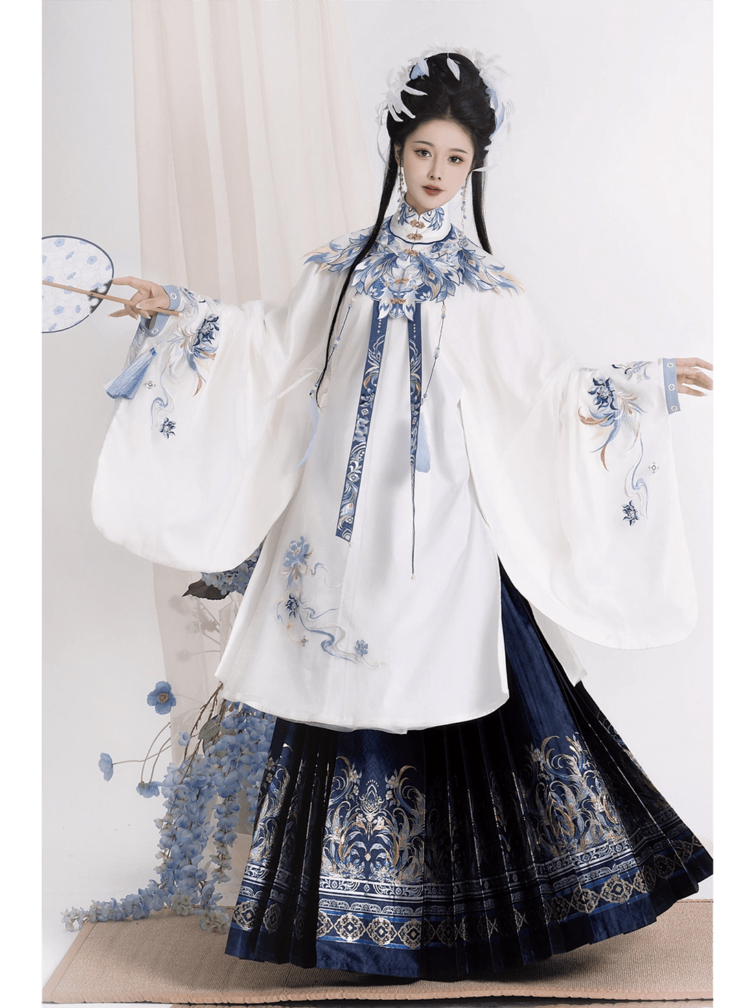 【Hanfu】Whispers of Blue Petals | Ming Style Hanfuhan fu Chinese han fu hanfu male tang dynasty clothes chinese hanfu tang dynasty outfits traditiona hanfu dress chinese hanfu chinese style dress dress fashion cheongsam dress q