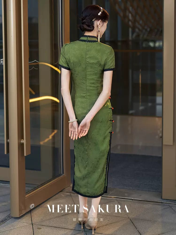 【Hanfu】Whispers of Emerald | Cheongsam/Qipaohan fu Chinese han fu hanfu male tang dynasty clothes chinese hanfu tang dynasty outfits traditiona hanfu dress chinese hanfu chinese style dress dress fashion cheongsam dress q