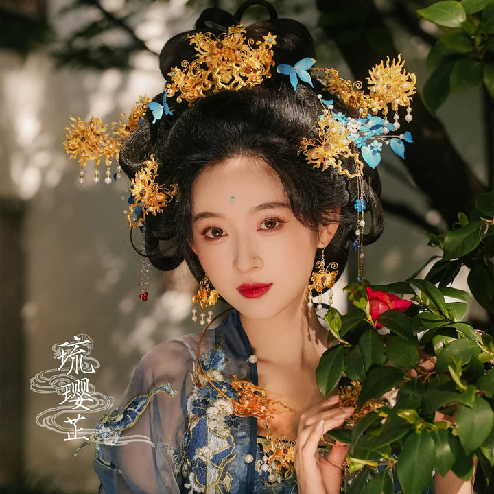 Lonely Search|Ancient Style Butterfly Hair Crownhan fu Chinese han fu hanfu male tang dynasty clothes chinese hanfu tang dynasty outfits traditiona hanfu dress chinese hanfu chinese style dress dress fashion cheongsam dress q