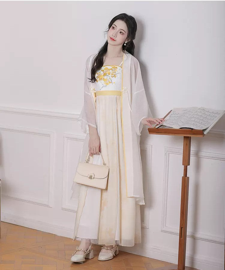 【Hanfu】Golden Dawn Grace | Song Chest - length skirthan fu Chinese han fu hanfu male tang dynasty clothes chinese hanfu tang dynasty outfits traditiona hanfu dress chinese hanfu chinese style dress dress fashion cheongsam dress q