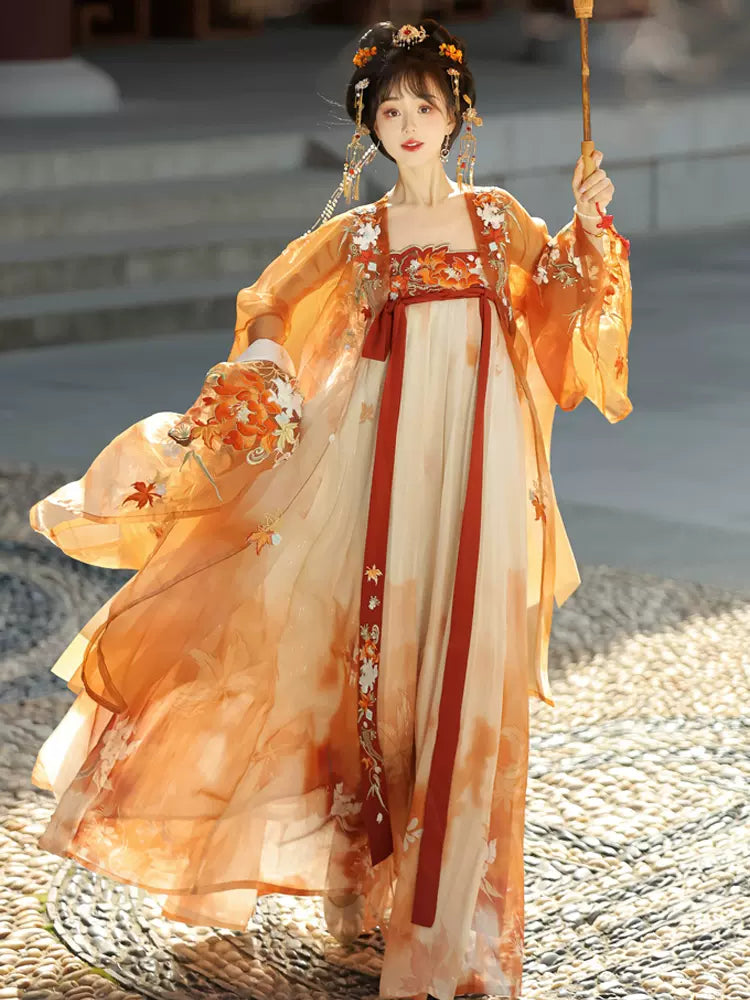 【Hanfu】Golden Maple And Jade Tree |Tang Chest - Length skirthan fu Chinese han fu hanfu male tang dynasty clothes chinese hanfu tang dynasty outfits traditiona hanfu dress chinese hanfu chinese style dress dress fashion cheongsam dress q